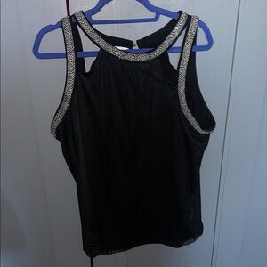Maurices Black and Silver Trim Tank Top